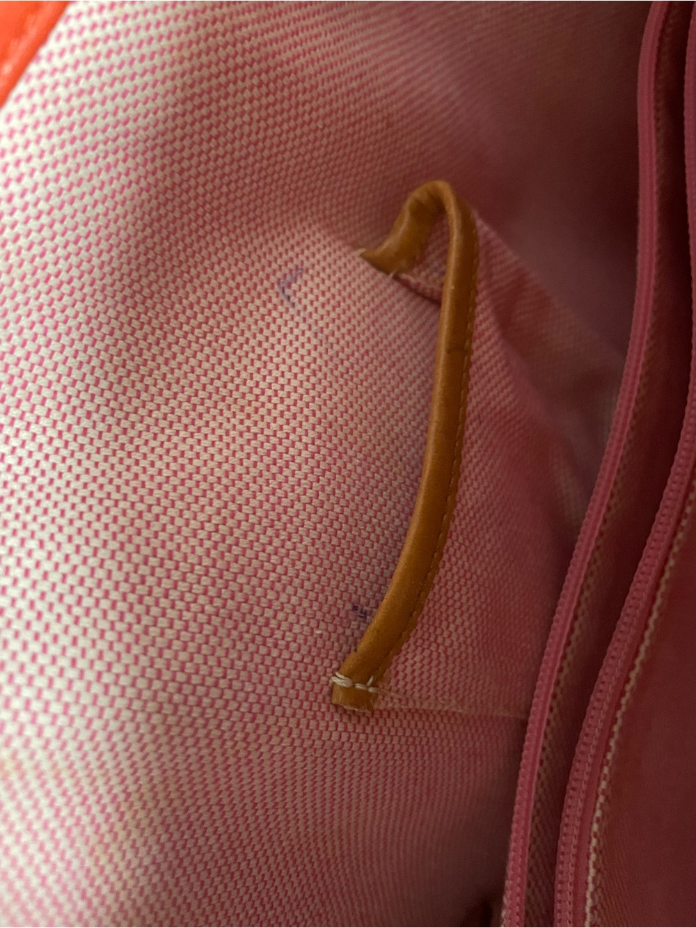 Dooney & Bourke Red Leather Tote with Tan Trim - Picture 7 of 7